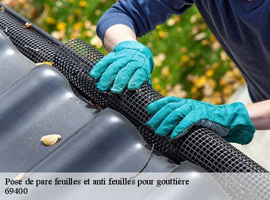 Pose de pare feuilles et anti feuilles pour gouttière  gleize-69400 Ets Steve Spécialiste Gouttières Rhône