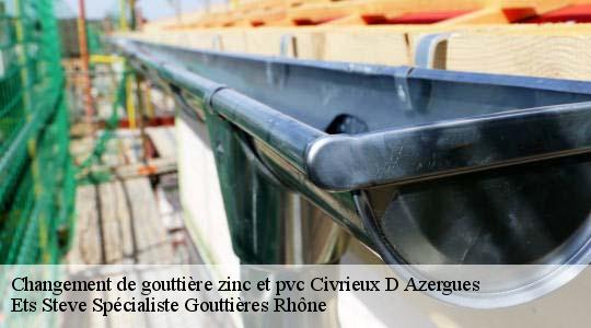 Changement de gouttière zinc et pvc  civrieux-d-azergues-69380 Ets Steve Spécialiste Gouttières Rhône
