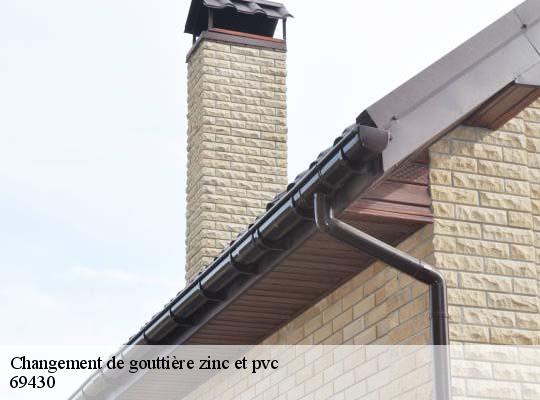 Changement de gouttière zinc et pvc  marchampt-69430 Ets Steve Spécialiste Gouttières Rhône