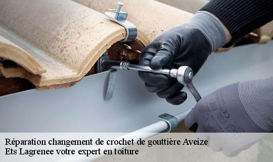 Réparation changement de crochet de gouttière  aveize-69610 Ets Lagrenee votre expert en toiture